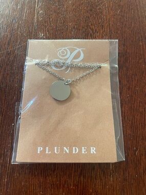 Plunder Design Silver-tone Disc Pendant Necklace. 18" + 3” extension. NEW